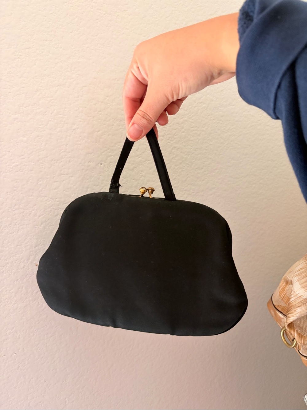 Classic Neiman Marcus Black Evening Handbag